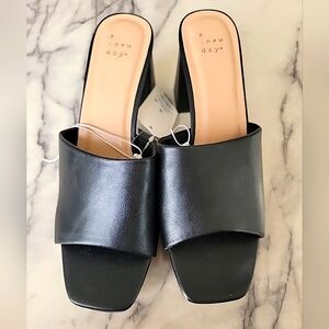 Women's Kathy Platform Mule Heels - A New Day Black Size 10